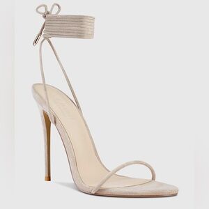 Barely There Lace Up Heel - Nude
